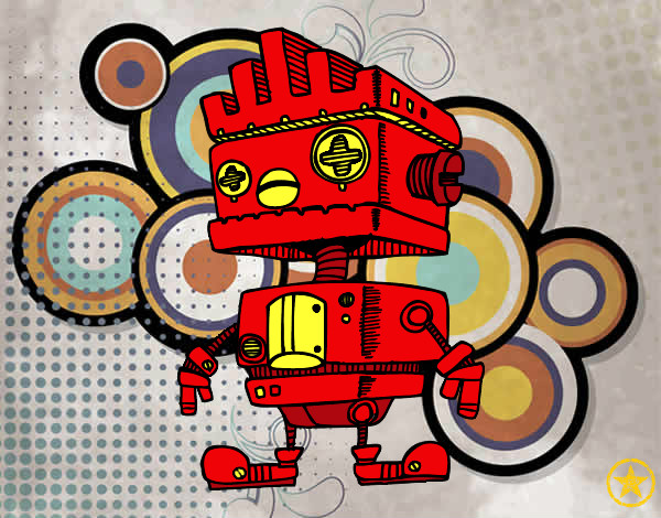 Dibujo Robot con cresta pintado por jonathan34