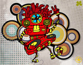 Dibujo Robot DJ pintado por jonathan34