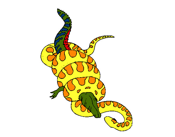 Dibujo Anaconda y caimán pintado por gokuss3