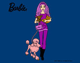 Dibujo Barbie con sus mascotas pintado por amalia