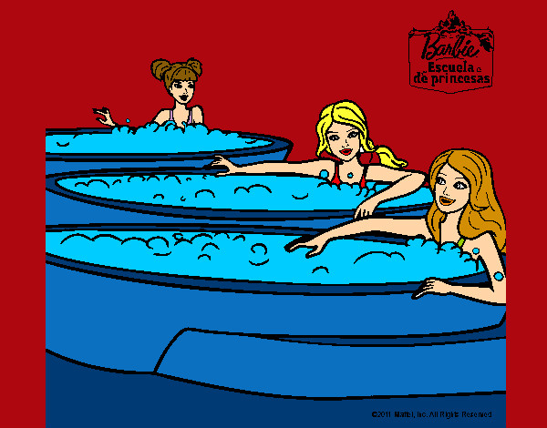 Barbie y sus amigas en el jacuzzi