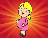 Dibujo Chica embarazada pintado por sirula