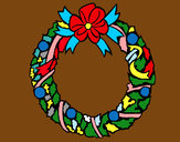 Dibujo Corona de navidad 1 pintado por edwa