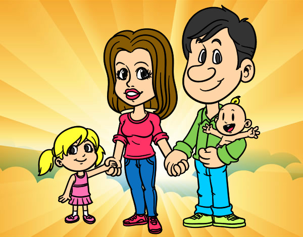 Dibujo Familia feliz pintado por natimar