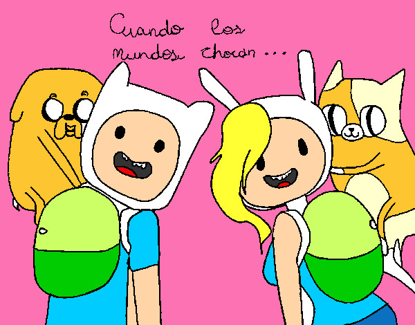 Finn y Jake con Fionna y Cake