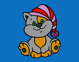 Dibujo Gato con gorro pintado por kittylove