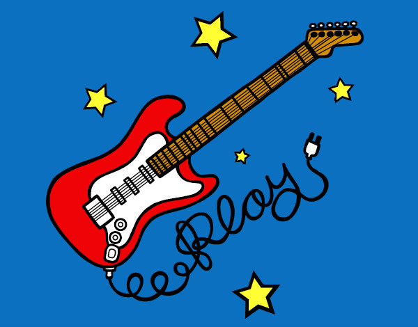 Dibujo Guitarra y estrellas pintado por anto22