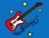 Dibujo Guitarra y estrellas pintado por azul9898