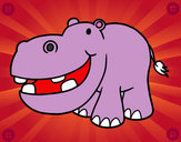 Dibujo Hipopótamo pequeño pintado por videl44