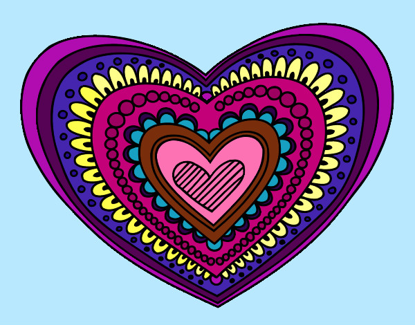 Dibujo Mandala corazón pintado por alexia-ti