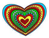 Dibujo Mandala corazón pintado por isel