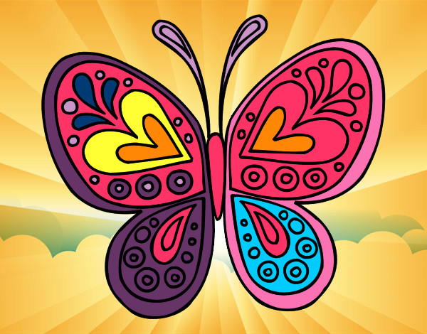 Dibujo Mandala mariposa pintado por pato021