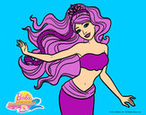 Dibujo Sirena con corona pintado por amalia