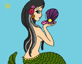 Dibujo Sirena y perla pintado por GreymaryV