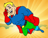 Dibujo Superhéroe volando pintado por gokuss3