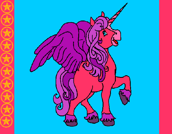 Dibujo Unicornio con alas pintado por yamnielys
