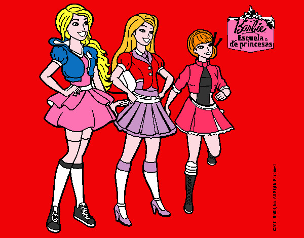 Dibujo Barbie y sus compañeros de equipo pintado por luliit