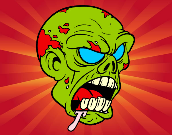 Dibujo Cabeza de zombi pintado por jenaro