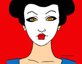 Dibujo Cara de geisha pintado por amalia