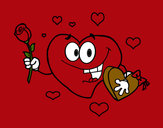 Dibujo Corazón con caja de bombones pintado por amaia123
