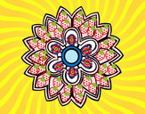 Dibujo Mándala con forma de flor weiss pintado por kaylee