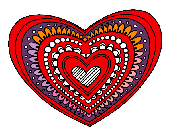 Dibujo Mandala corazón pintado por anndi