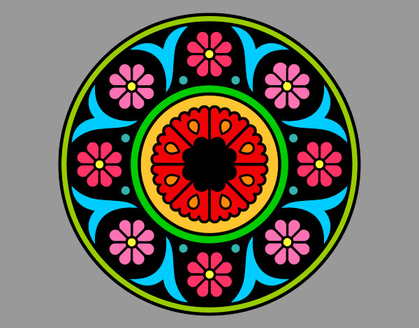 Dibujo Mandala flor pintado por Ruthb