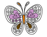 Dibujo Mandala mariposa pintado por wecail14