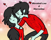 Dibujo Marshall Lee y Marceline pintado por marceline4