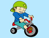 Dibujo Niño en triciclo pintado por Ruthb