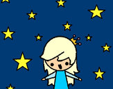 Dibujo Princesa con estrellas pintado por Kuroi