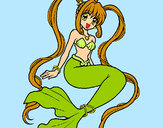 Dibujo Sirena con perlas pintado por arocena