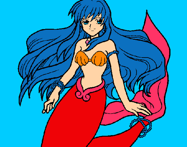 Dibujo Sirena pintado por JEHFAUYFGK