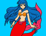 Dibujo Sirena pintado por JEHFAUYFGK