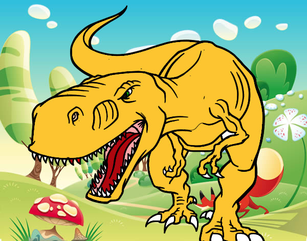 Dibujo Tiranosaurio Rex enfadado pintado por marcbf