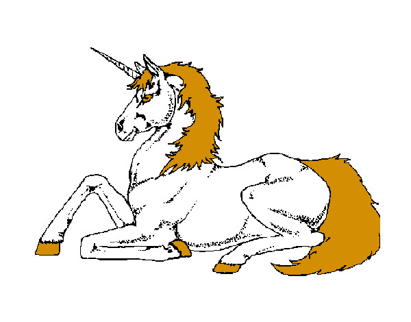 Dibujo Unicornio sentado pintado por oded