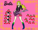 Dibujo Barbie guitarrista pintado por lorena8
