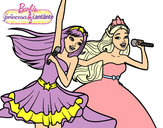 Dibujo Barbie y la princesa cantando pintado por Alexa04
