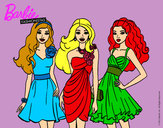 Dibujo Barbie y sus amigas vestidas de fiesta pintado por kittylove