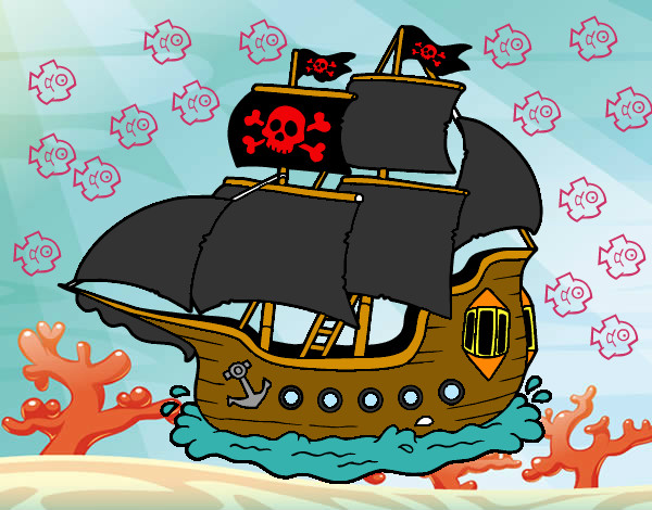 Dibujo Barco pirata pintado por Saul1996