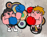 Dibujo Combate de boxeo pintado por mawi
