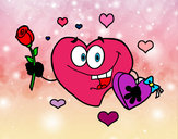 Dibujo Corazón con caja de bombones pintado por Alba_rg00