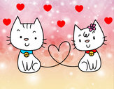 Dibujo Gatos enamorados pintado por AgosSwag
