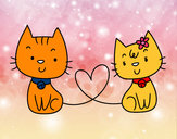 Dibujo Gatos enamorados pintado por JEHFAUYFGK