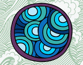 Dibujo Mandala circular pintado por mareax