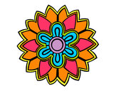 Dibujo Mándala con forma de flor weiss pintado por lorena8