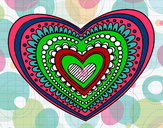 Dibujo Mandala corazón pintado por Esti8