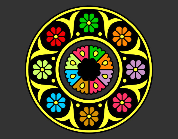 Dibujo Mandala flor pintado por michinita