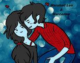 Dibujo Marshall Lee y Marceline pintado por rochellee