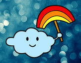 Dibujo Nube con arcoiris pintado por superbea